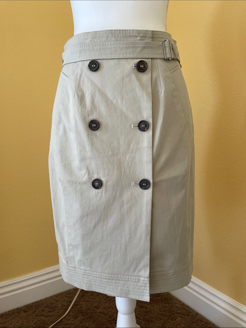 Classic Khaki Double-Breasted Pencil Skirt ‘S MaxMara  SZ 2 EU 34